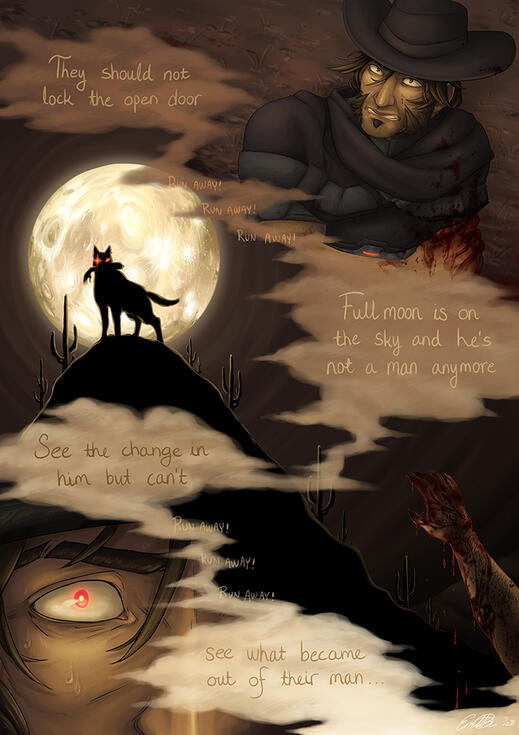 Full Moon - Page 1, zine work